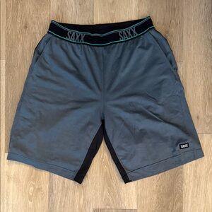 SAXX Men's Gray Legend 2-In-1 Lined Athletic Shorts w/ Ballpark Pouch